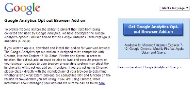 Google Analytics optout